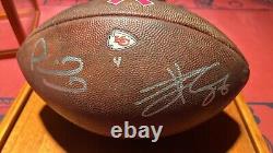 10/30/2016 NFL Game Used Football -Patrick Mahomes & Travis Kelce Dual Signed
