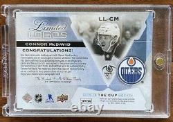 15/16 Connor McDavid The Cup Limited Logos /50 Oil Drop Game Used RPA RC Rookie