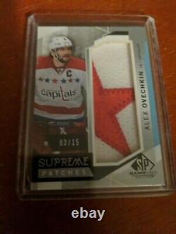 15-16 UD SP Game Used Supreme Swatches Jersey Patch Alex Ovechkin Capitals 3/15