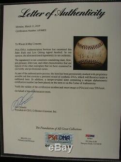 1920's BABE RUTH & LOU GEHRIG SIGNED BASEBALL GAME USED BALL PSA/DNA CERT