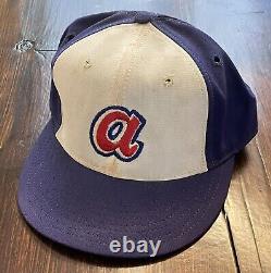 1974 Clyde King Atlanta Braves Signed Game Used Worn Hat Cap Hank Aaron HR Year