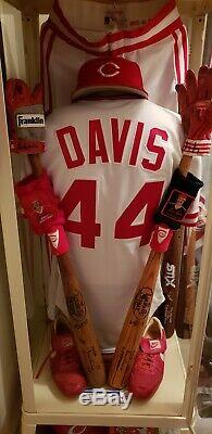 1989 Cincinnati Reds Eric Davis signed GAME USED WORN jersey uniform AUTO LOA