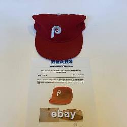 1989 Lenny Dykstra Signed Game Used Philadelphia Phillies Hat With Mears COA