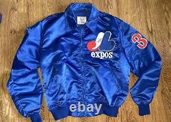 1990 Starter Montreal Expos #33 Larry Walker Game Worn Signed Dugout Jacket XL