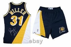1991-92 Reggie Miller Game Used & Signed Indiana Pacers Flo Jo Road Uniform Jer