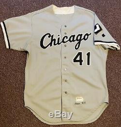 1992 Chicago White Sox Jackie Brown GAME USED Jersey Signed by Frank Thomas AUTO
