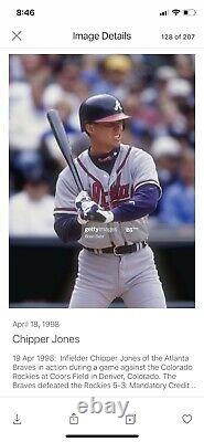 1998 Signed Chipper Jones Game Used Bat Photomatched Atlanta Braves HOF