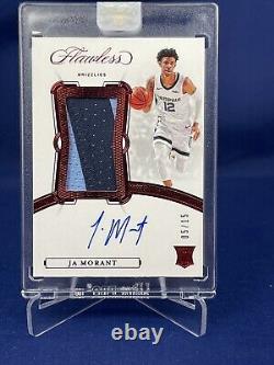 19-20 Flawless Basketball Ja Morant True Rpa Rookie Patch Auto 5/15 Game Worn