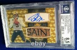 1/1 SUPERFRACTOR game used/worn Saints patch 2011 Topps Finest DREW BREES Auto