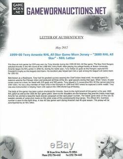 2000 Tony Amonte NHL All-Star Game Used Signed Jersey NHL COA Worn Blackhawks