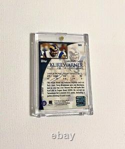 2000 Topps Kurt Warner Super Bowl Autograph SP Rams Game Used Football Auto Rams