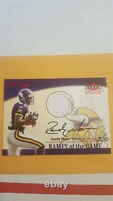 2001 Fleer Genuine Names of the Game Randy Moss Jersey Swatch Auto 5/50 signed