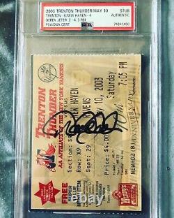 2002 Derek Jeter Game Used Signed Ticket Autograph Auto New York Yankees Pop 1
