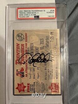 2002 Derek Jeter Game Used Signed Ticket Autograph Auto New York Yankees Pop 1