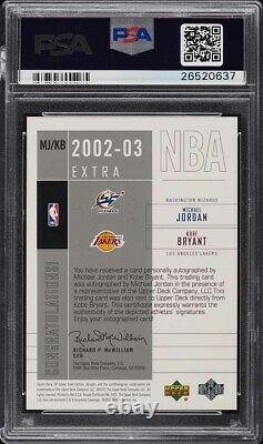 2002 SP Game Used Extra Significance Kobe Bryant Michael Jordan AUTO /25 PSA 10