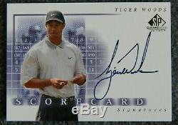2002 SP Game Used Scorecard Golf Tiger Woods Signed AUTO SSP Card