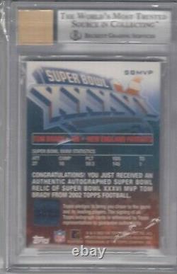 2002 Topps Super Bowl Autograph Relic Tom Brady /150 MINT 9 Patriots Game Used