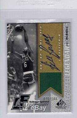 2003-04 Bill Russell Ud Sp Game Used Legendary Autographed Auto Jersey 25/100