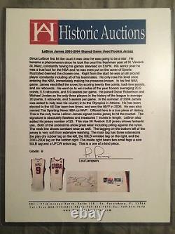 2003-04 LEBRON JAMES Game Worn/Used Signed Team USA Jersey Rookie RC UDA Grade 9