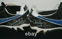 2003 Alex Rodriguez, Texas Rangers Both Signed Game Used Cleats, 1st MVP Season