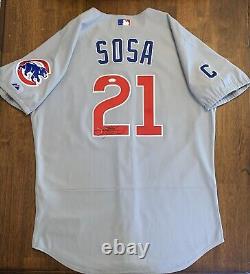 2003 Chicago Cubs Sammy Sosa Signed Game Used Majestic Road Jersey Size 48