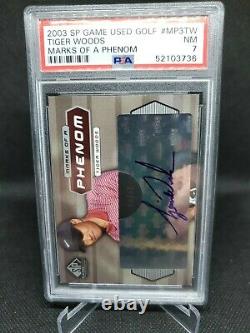 2003 SP Game Used Tiger Woods Marks Of A Phenom Auto #08/32 PSA 7