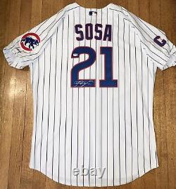 2004 Chicago Cubs Sammy Sosa Game Used Home Signed Jersey Captains Patch