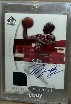 2005-06 Upper Deck Sp Authentic Michael Jordan Bulls Game Used AUTO /100 On Card