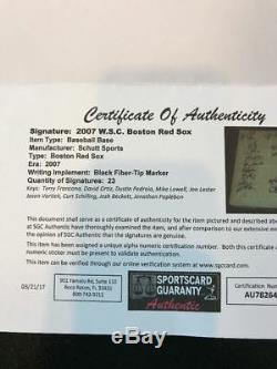 2007 Boston Red Sox WS Champs Team Signed Game Used Base Steiner + MLB COA