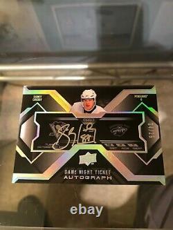 2008/09 Game Night Ticket Sidney Crosby Auto Signed Card 04/25 Tough