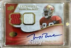 2008 Upper Deck Exquisite Signature Game Used Jersey Numbers Jerry Rice Auto SP