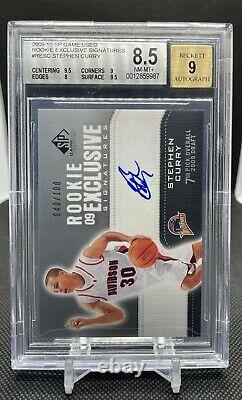 2009-10 Sp Game Used Rookie Exclusives Stephen Curry Auto Rc /100 Bgs 8.5 / 9