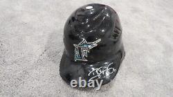 2010 Brad Davis Florida Marlins Game Used Worn Signed Baseball Batting Helmet