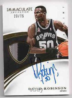 2014-15 Panini Immaculate David Robinson Game Used Prime Patch Auto 23/75