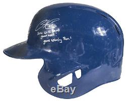 2014 Christian Colon Postseason Game Used & Signed Kansas City Royals Helmet
