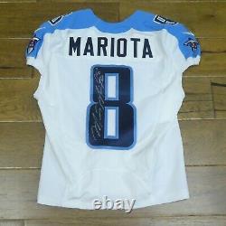 2014 Marcus Mariota Signed Game Used Rookie Year Football Jersey Very Light Use