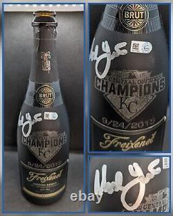 2015 KC Royals Game Used Champagne Bottle Signed by COACH NED YOST WS? ALCS