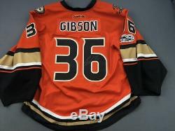 2016-17 John Gibson Anaheim Ducks Alternate Game Used Worn Signed Hockey Jersey