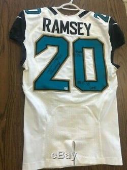 2016 Jalen Ramsey Game Used Jacksonville Jaguars signed Rookie jersey vs Colts