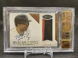 2016 Topps Dynasty Buster Posey Game Used 3 clr Patch Auto /10 BGS Quad 9.5