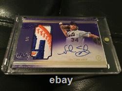 2017 topps definitive Noah Syndergaard game used met logo patch auto 5/5