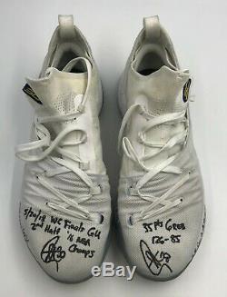 2018 NBA WC Finals Stephen Curry 2x Signed Game Used Shoes Sz 11.5 STEINER COA