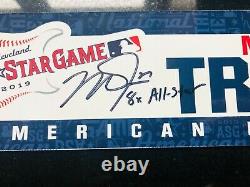 2019 Mike Trout AL MVP ASG Game Used Locker Tag MLB Holo Inscribed Signed