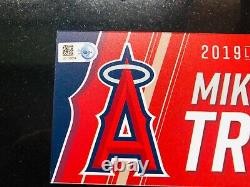 2019 Mike Trout AL MVP Game Used Locker Tag MLB Holo Inscribed Signed