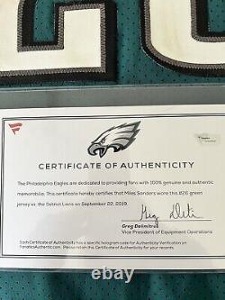 2019 Miles Sanders Philadelphia Eagles Game Used & Autographed Football Jersey