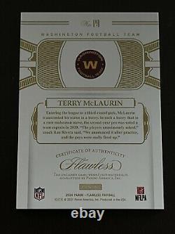 2020 Flawless Terry Mclaurin Game Worn Used Patch! #/25! Wft! Redskins