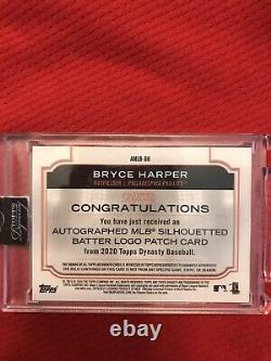 2020 Topps Dynasty Bryce Harper Phillies Game Used MLB Logoman Patch Auto 1/1