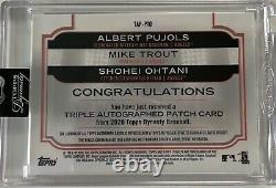 2020 Topps Dynasty TROUT, OHTANI, PUJOLS, GAME USED PATCH AUTO AUTOGRAPH #2/5