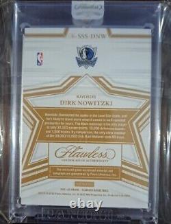 2021-22 Flawless Dirk Nowitzki Game-Worn 3-Color Patch AUTO /25 SSP SEALED
