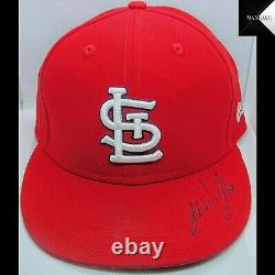 2021 Autographed Jake Woodford Game Used Game Worn Signed Home Cardinals Hat